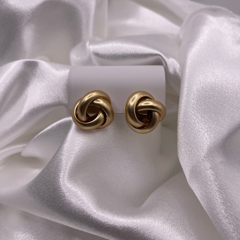 House of Harlow 1960 Gold Tone Knot Stud Earrings - Picture 2 of 12
